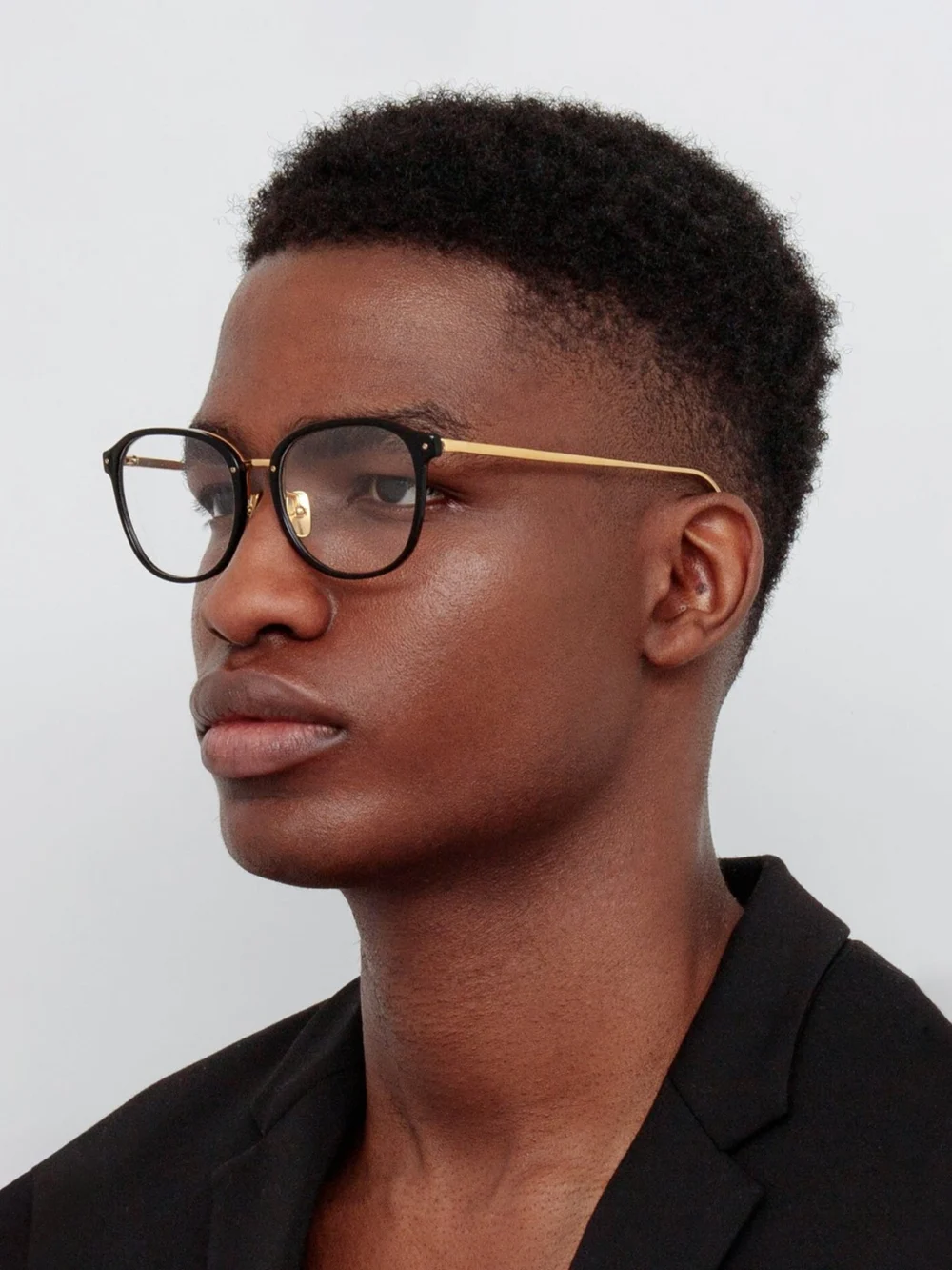 Linda Farrow Park Optical, black and 22k yellow gold, view 4