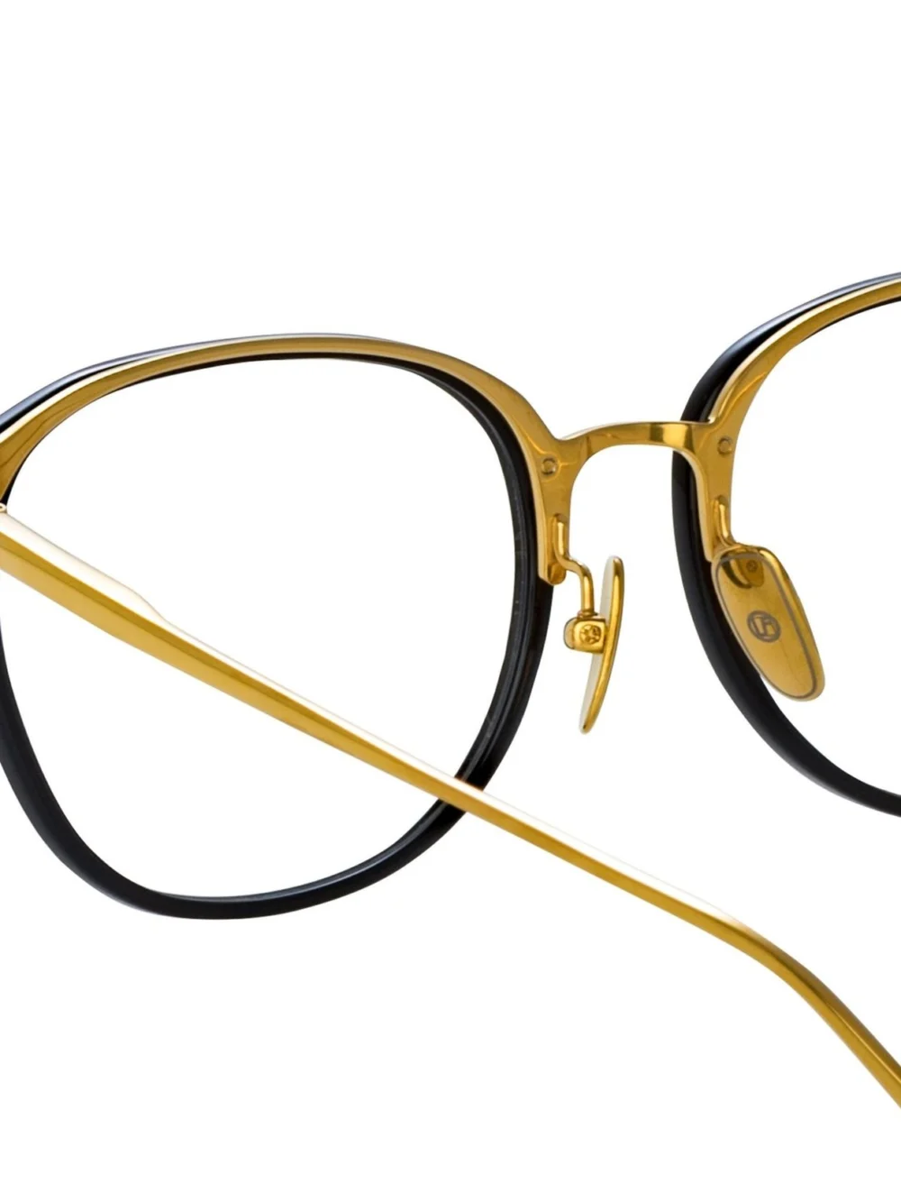 Linda Farrow Park Optical, black and 22k yellow gold, view 5
