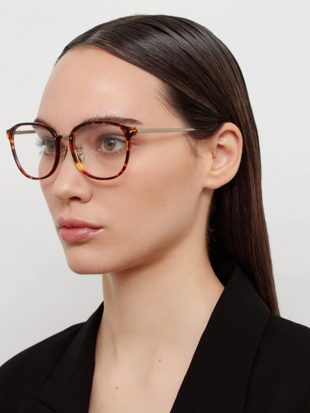 Linda Farrow Park Optical, caramel dark tortoiseshell, view 3