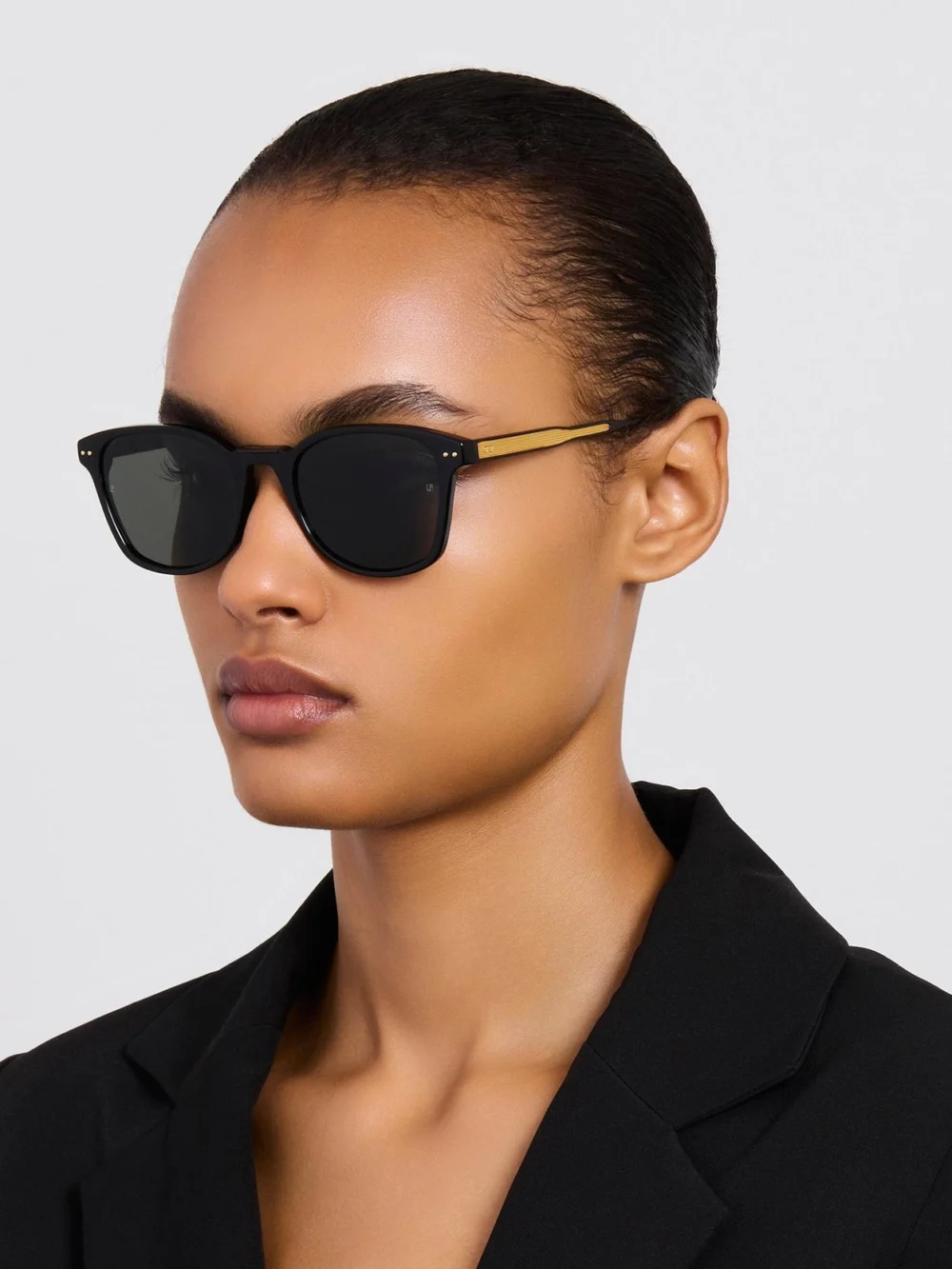 Linda Farrow Paulson Sunglasses, black, view 3