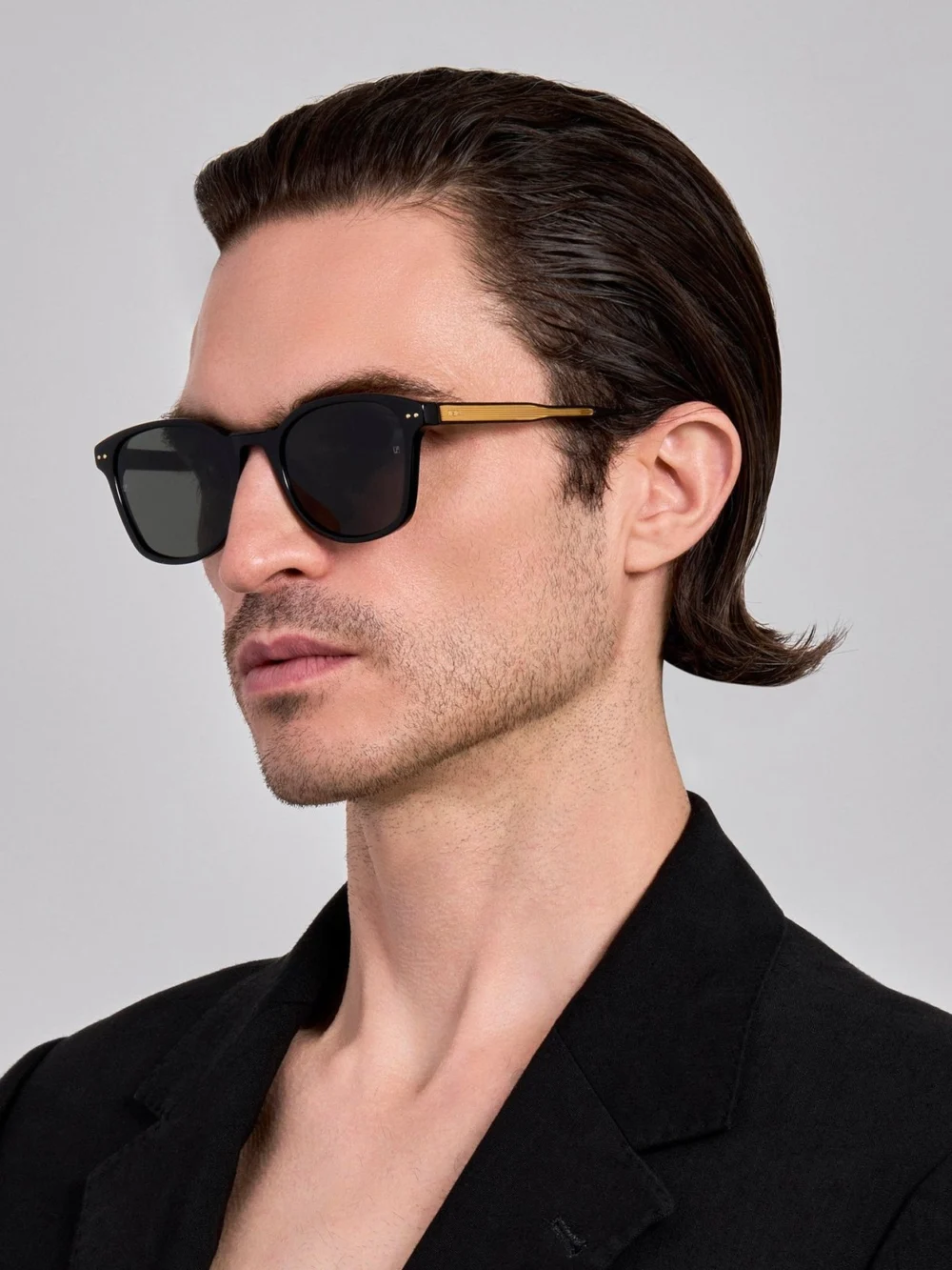 Linda Farrow Paulson Sunglasses, black, view 4