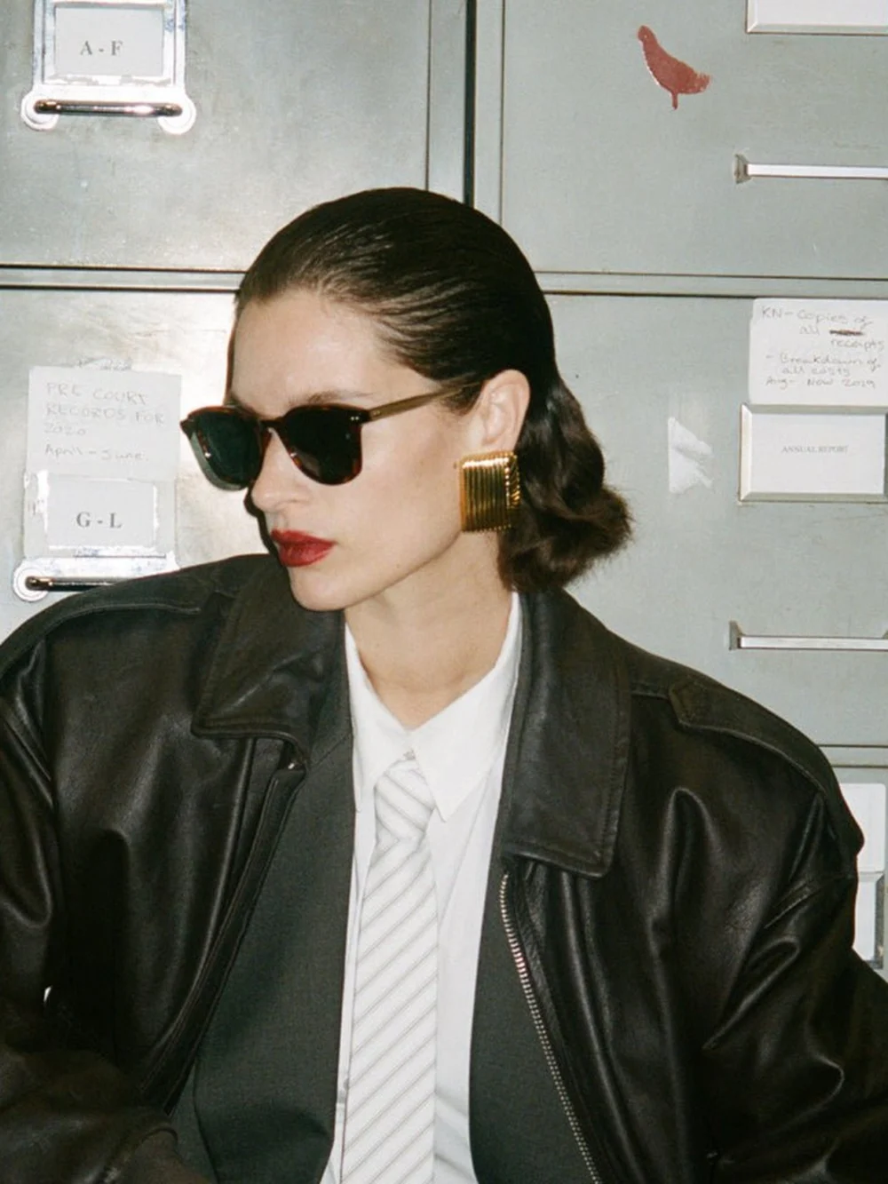 Linda Farrow Paulson Sunglasses, dark tortoiseshell, view 3