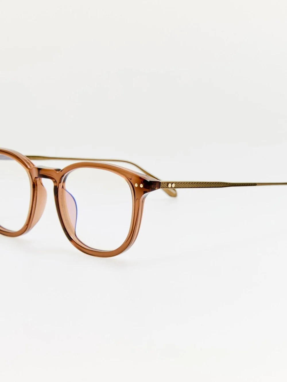 Linda Farrow Pax Optical, antique gold and brown, view 3