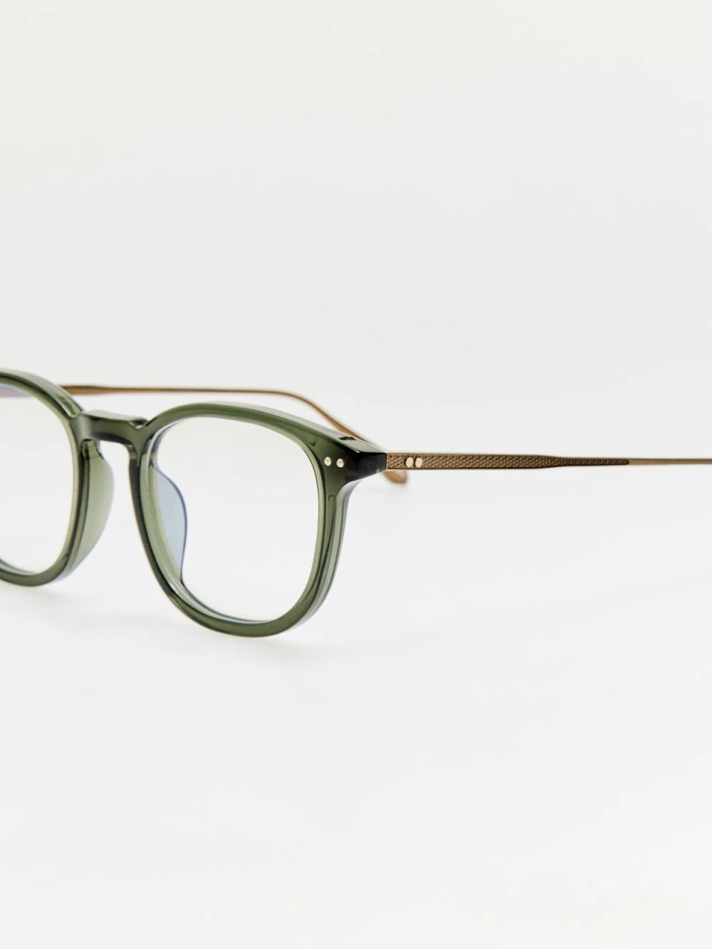 Linda Farrow Pax Optical, antique gold and green, view 2