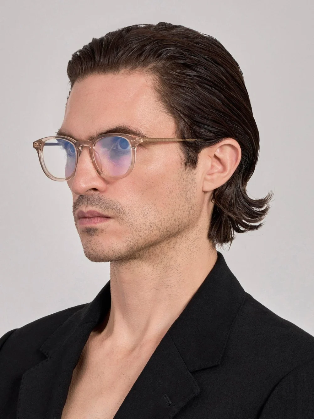 Linda Farrow Pax Optical, matt champagne and ash, view 4
