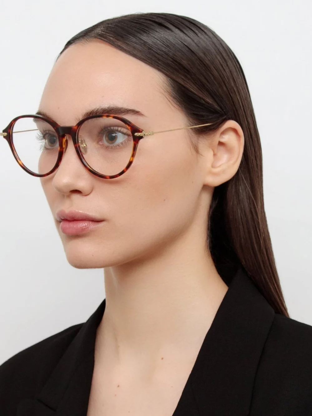 Linda Farrow Pearce Optical Frame, tortoiseshell, view 3