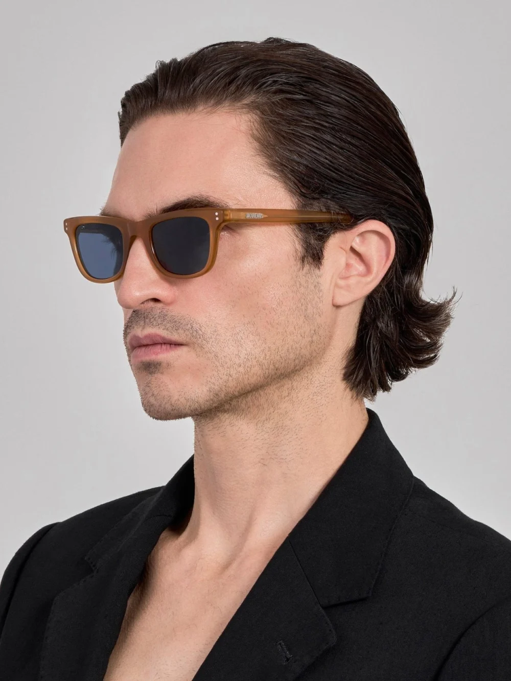 Linda Farrow Pilotis Sunglasses, caramel, view 4