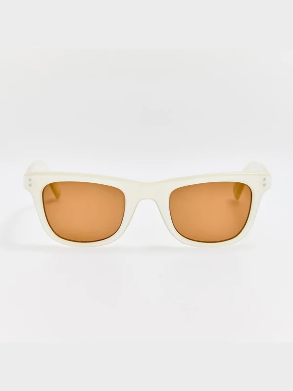 Linda Farrow Pilotis Sunglasses in Metallic White