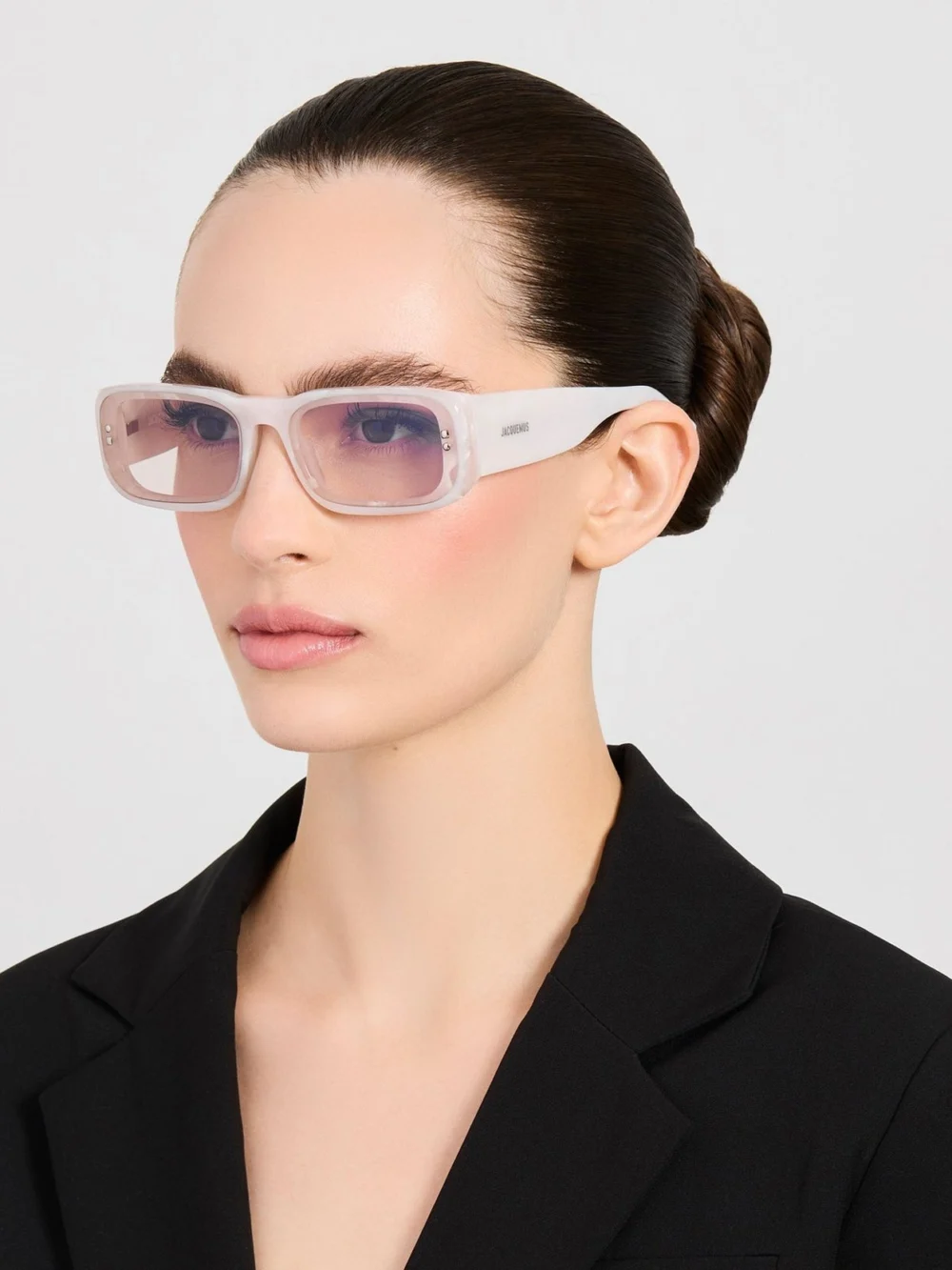 Linda Farrow Pisco Sunglasses, marble, view 3