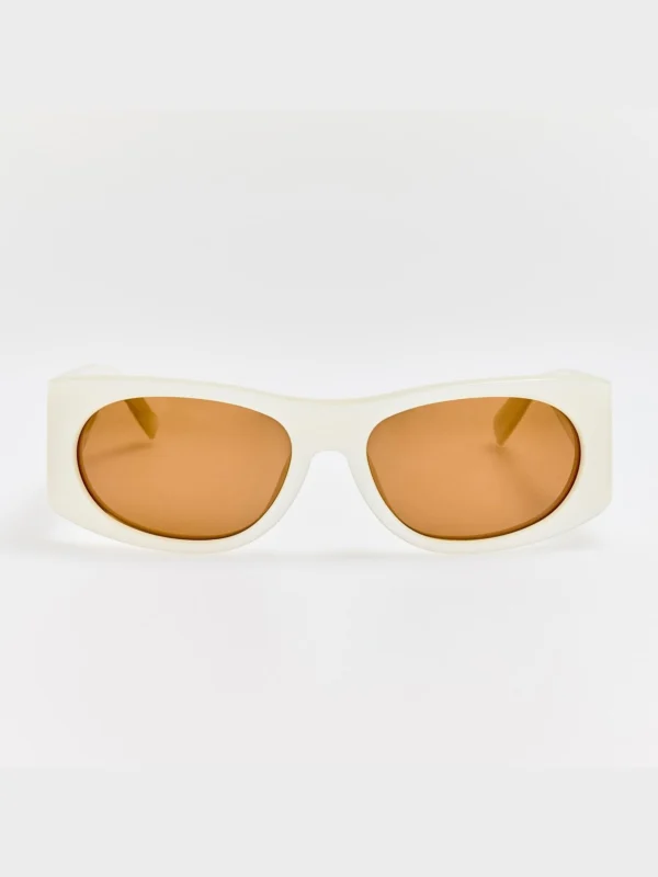 Linda Farrow Plage Sunglasses in Metallic White