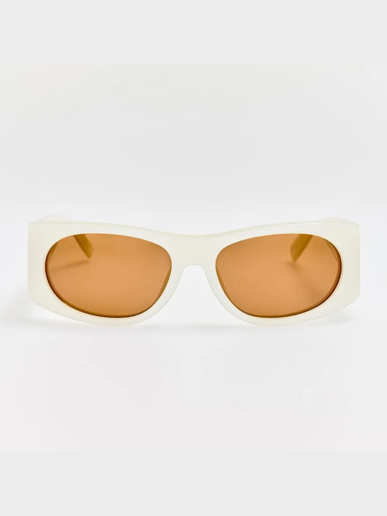 Linda Farrow Plage Sunglasses in Metallic White