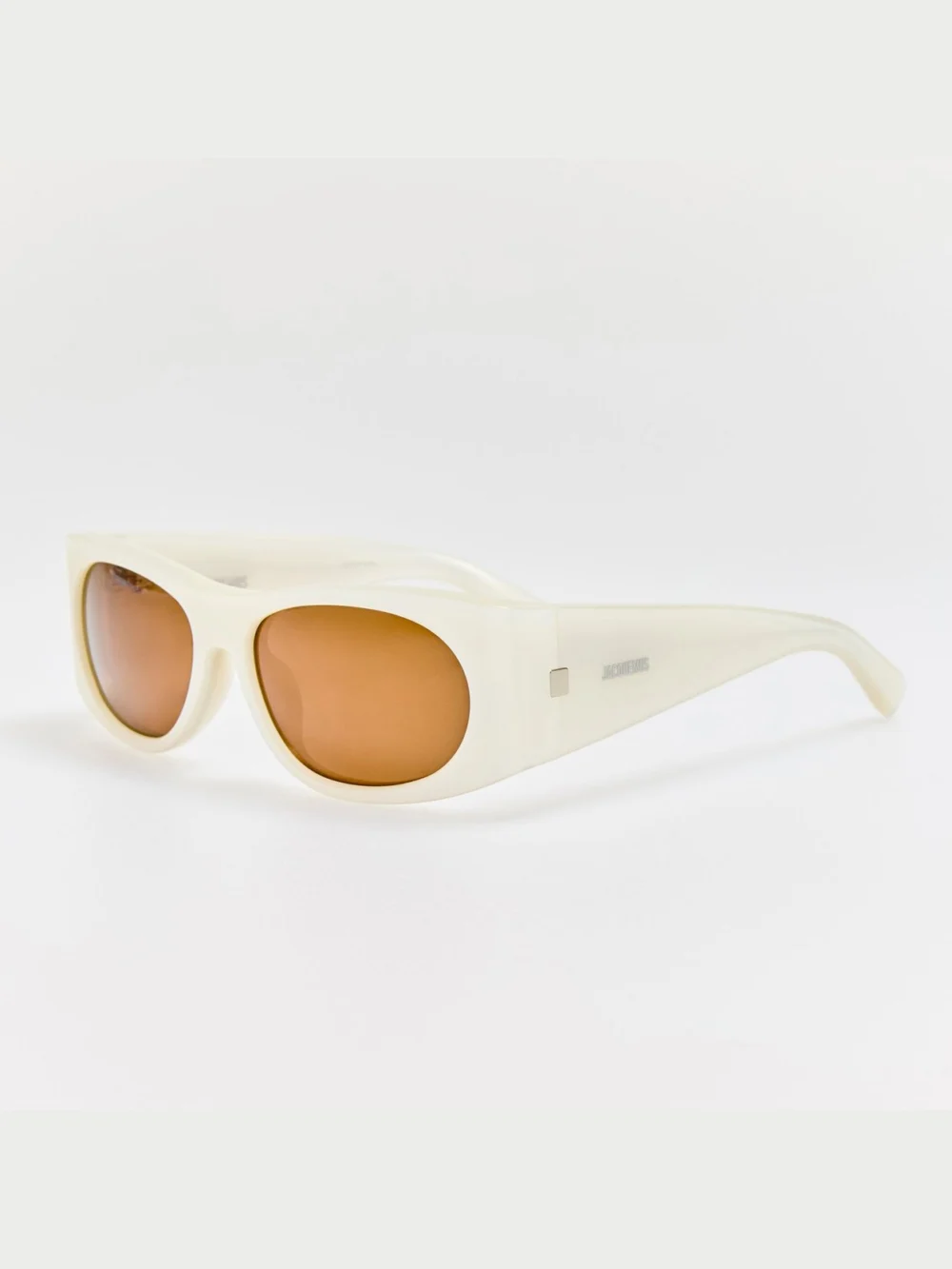 Linda Farrow Plage Sunglasses, metallic white, view 2
