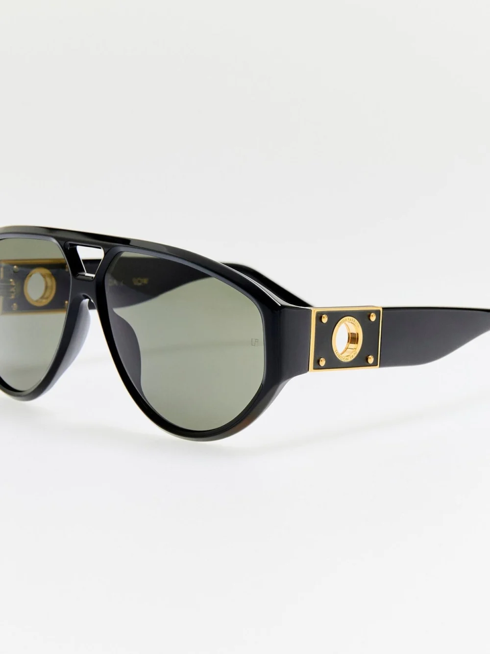Linda Farrow Portia Sunglasses, black, view 2