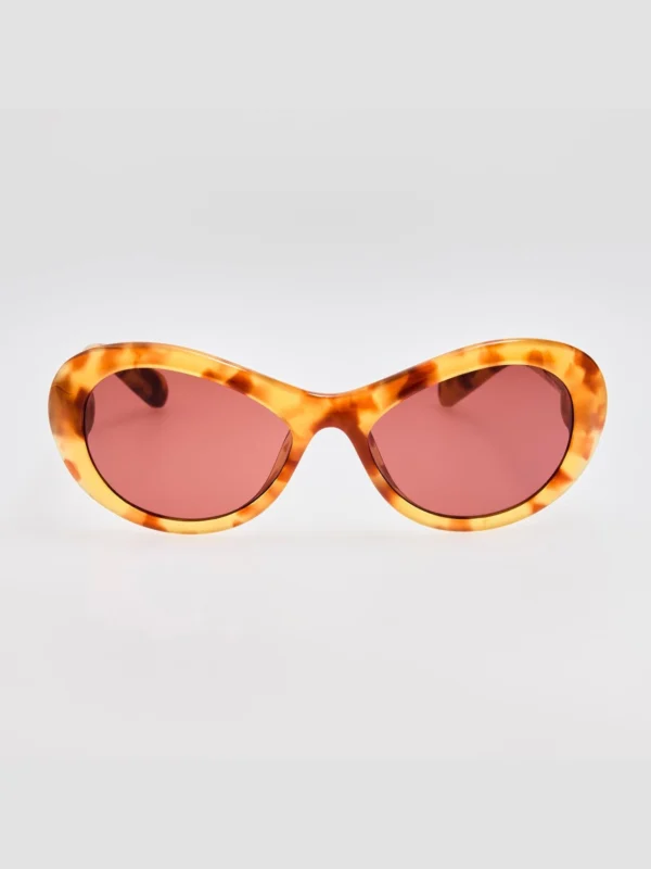 Linda Farrow Rond Sunglasses in Beige Tortoiseshell