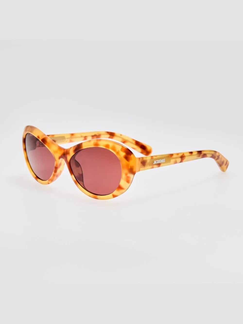 Linda Farrow Rond Sunglasses, beige tortoiseshell, view 4