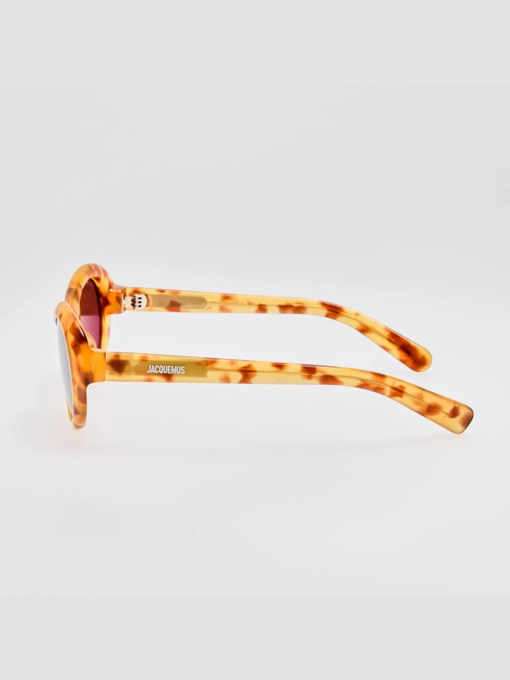 Linda Farrow Rond Sunglasses, beige tortoiseshell, view 5