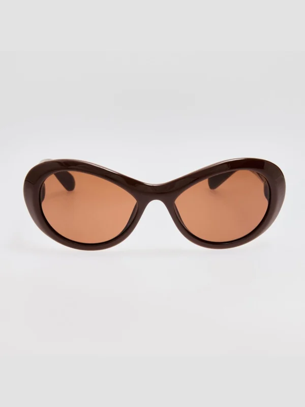Linda Farrow Rond Sunglasses in Brown