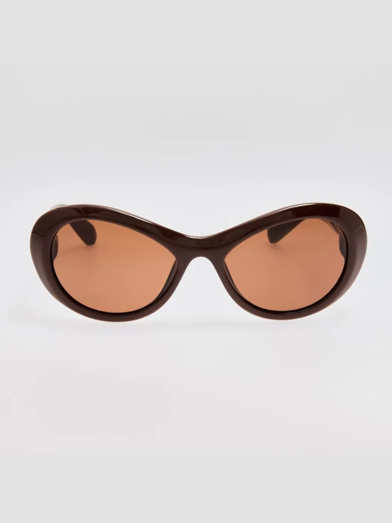 Linda Farrow Rond Sunglasses in Brown