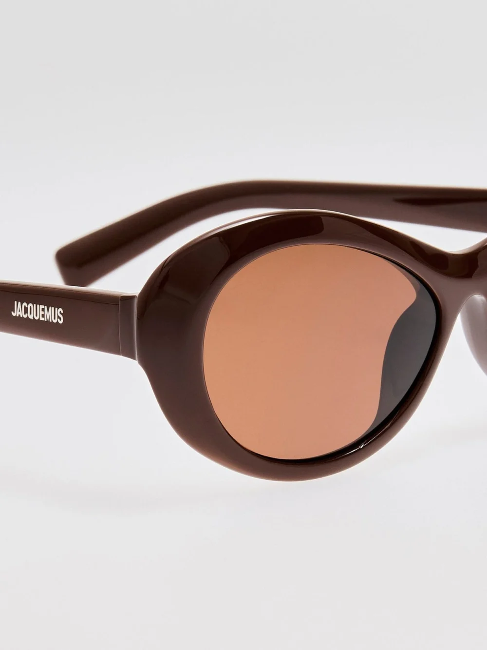 Linda Farrow Rond Sunglasses, brown, view 4