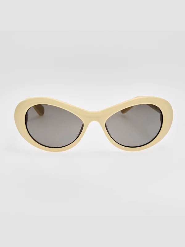 Linda Farrow Rond Sunglasses in Matt Straw
