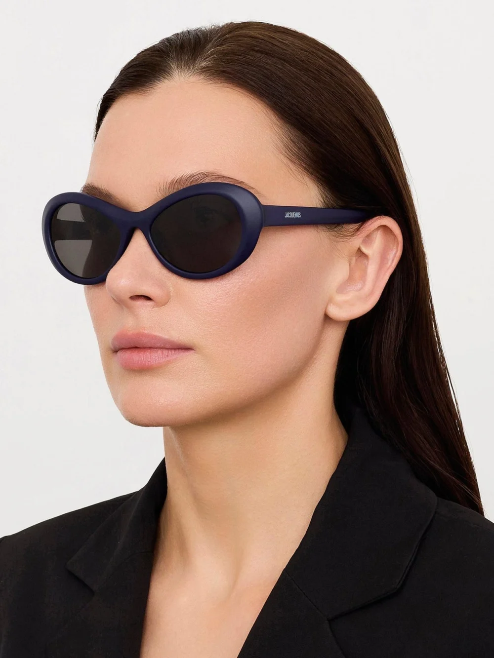 Linda Farrow Rond Sunglasses, matt straw, view 3