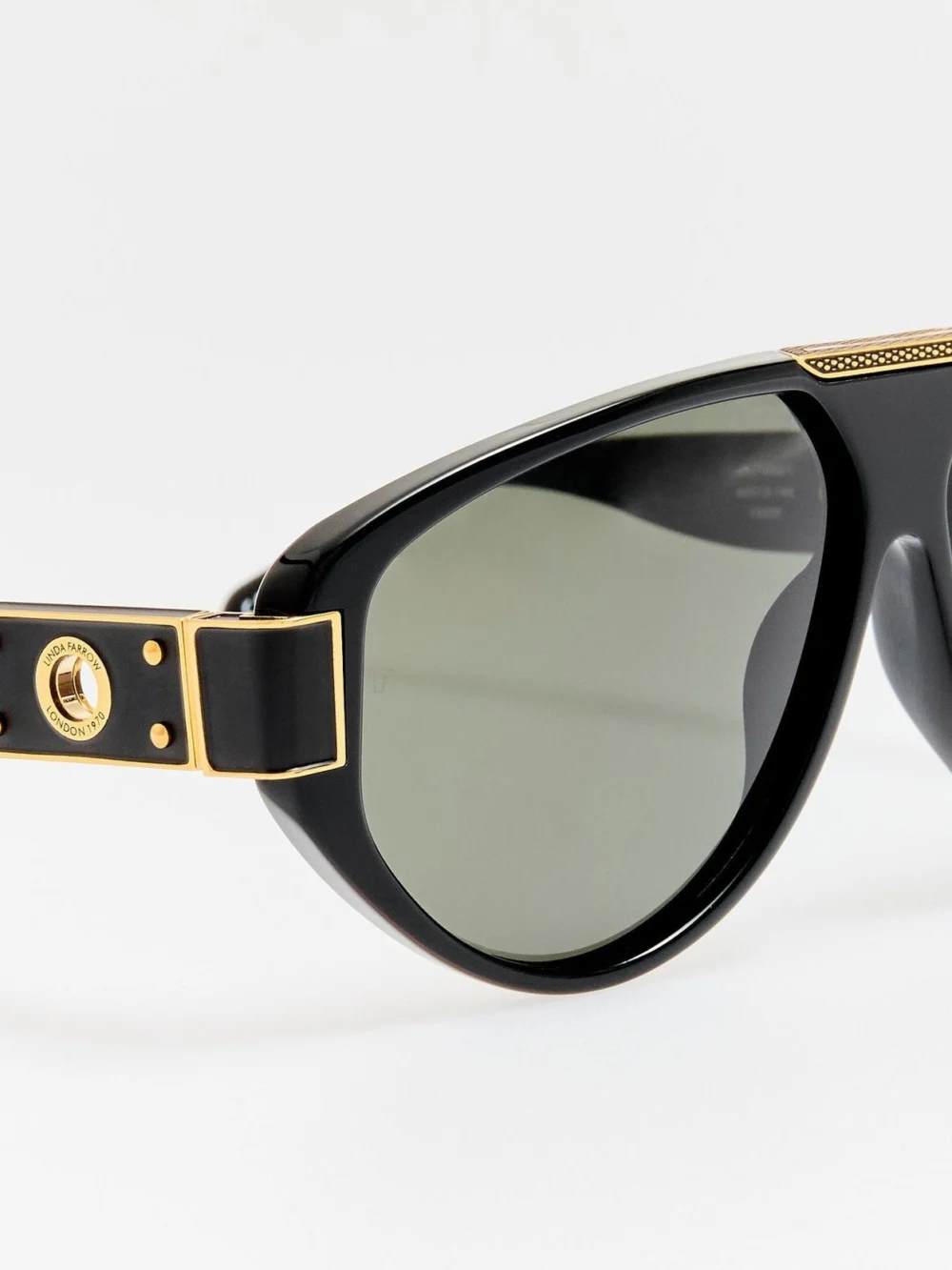 Linda Farrow Rowan Sunglasses, black, view 6