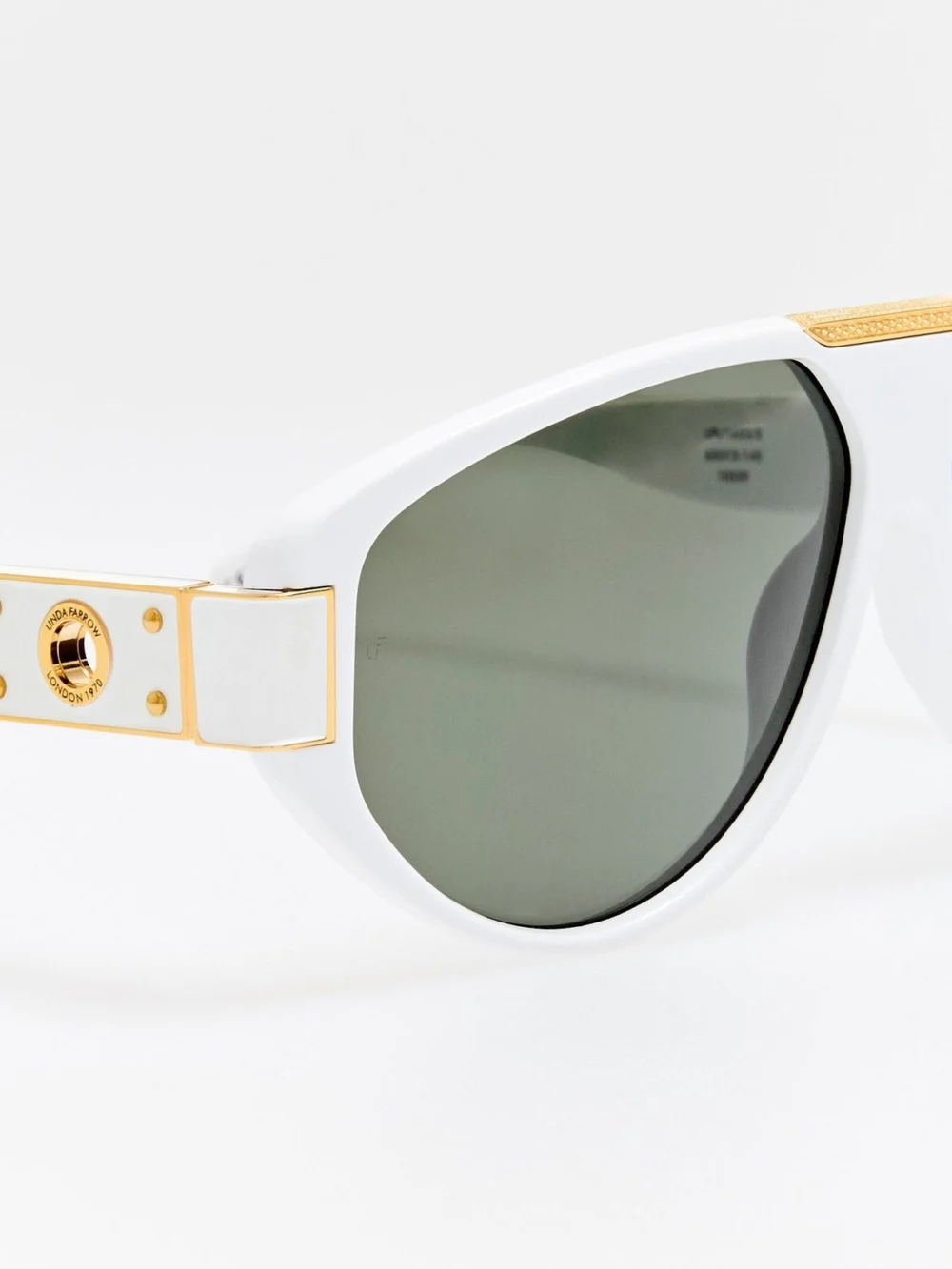 Linda Farrow Rowan Sunglasses, white, view 6