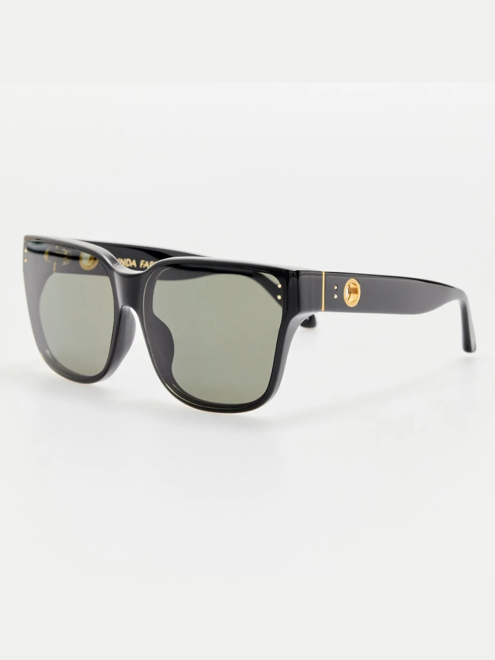 Linda Farrow Rui Oversize Sunglasses, black, view 2