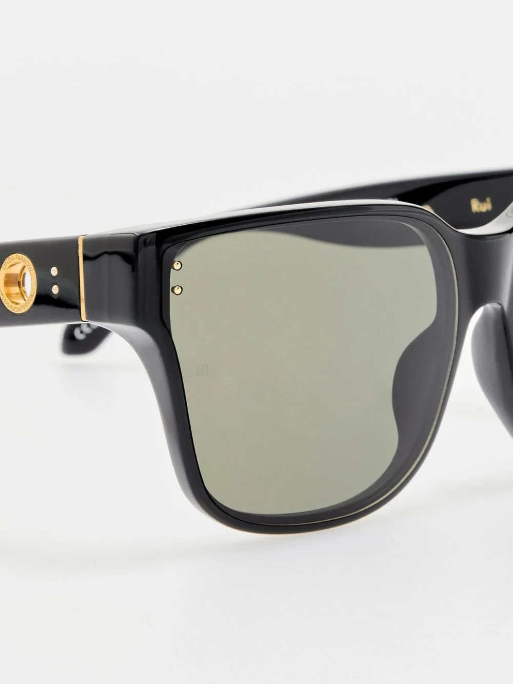 Linda Farrow Rui Oversize Sunglasses, black, view 6