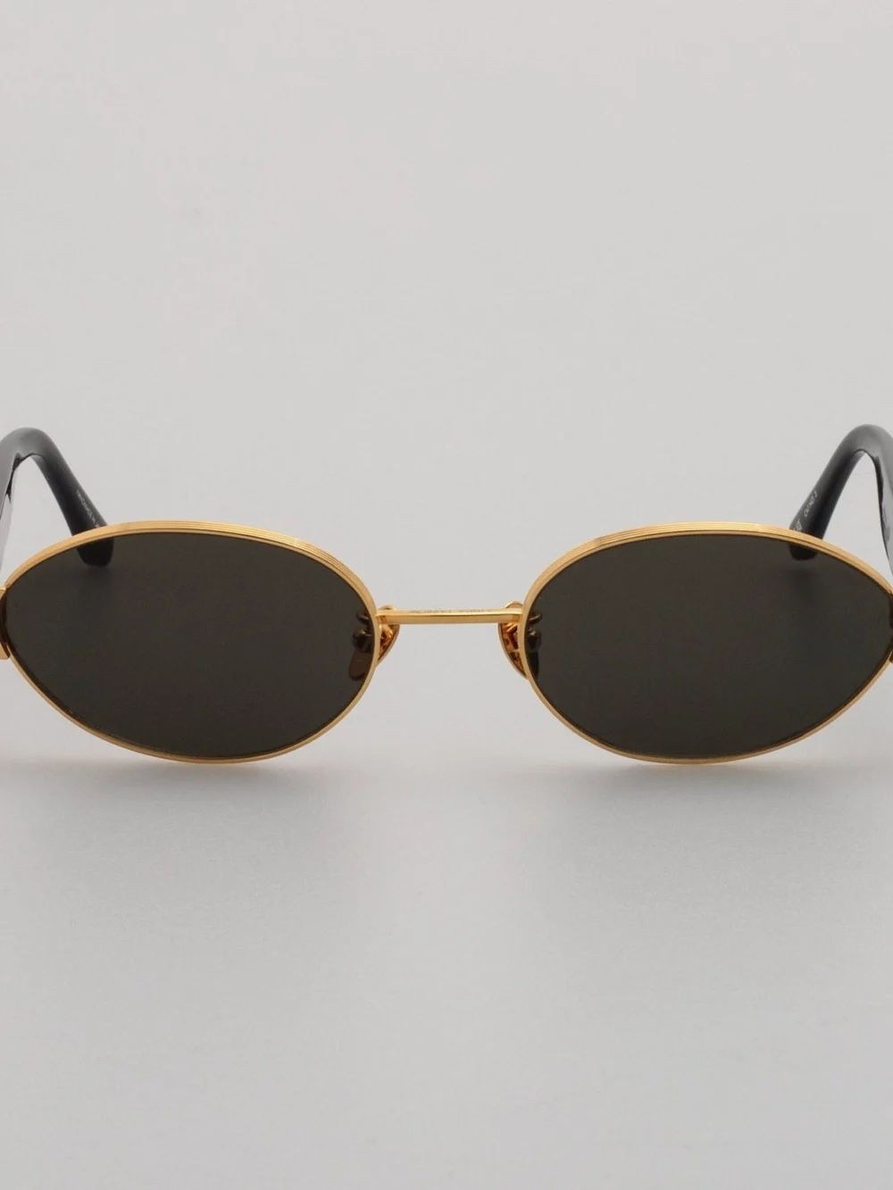 Linda Farrow Sadie Sunglasses in 22k gold and grey