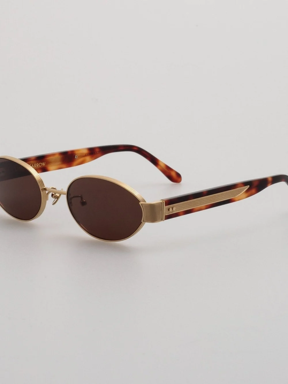 Linda Farrow Sadie Sunglasses, 22k gold & tortoiseshell, view 2