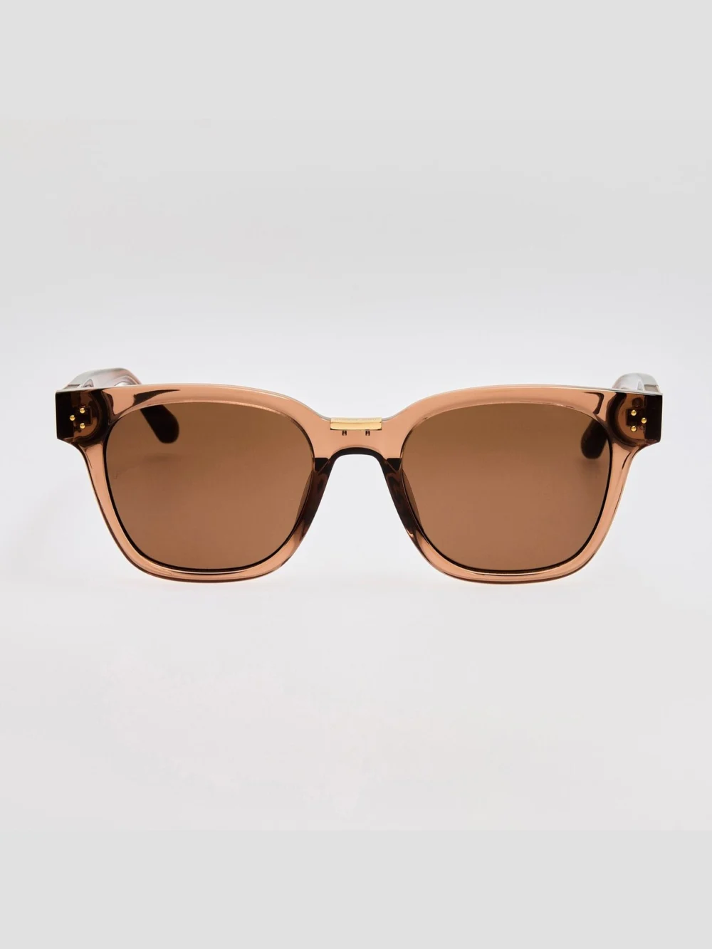 Linda Farrow Sanchez Sunglasses in 22k gold and brown