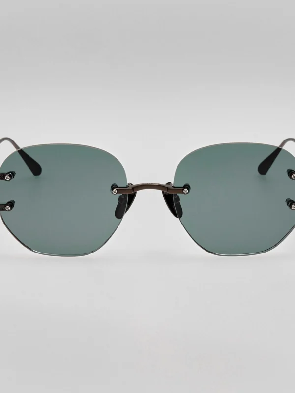 Linda Farrow Sandor Sunglasses in Matt Black Nickel