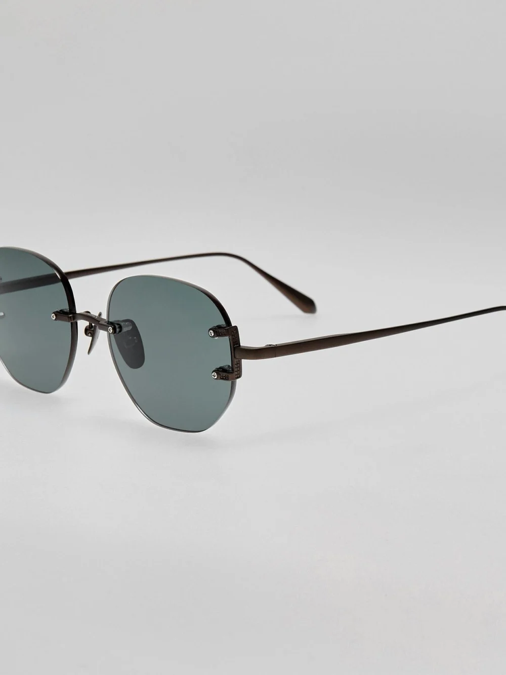 Linda Farrow Sandor Sunglasses, matt black nickel, view 2