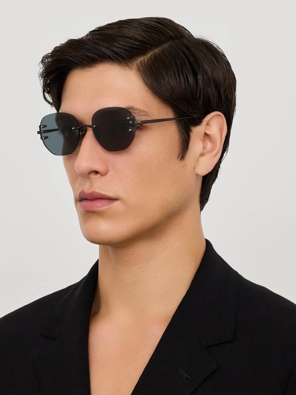 Linda Farrow Sandor Sunglasses, matt black nickel, view 4