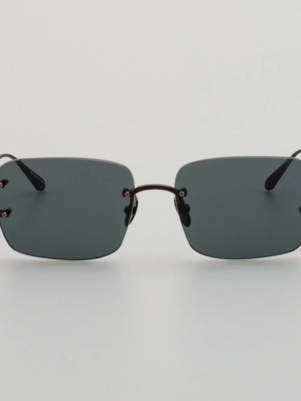 Linda Farrow Sasha Square Sunglasses in Matt Black Nickel