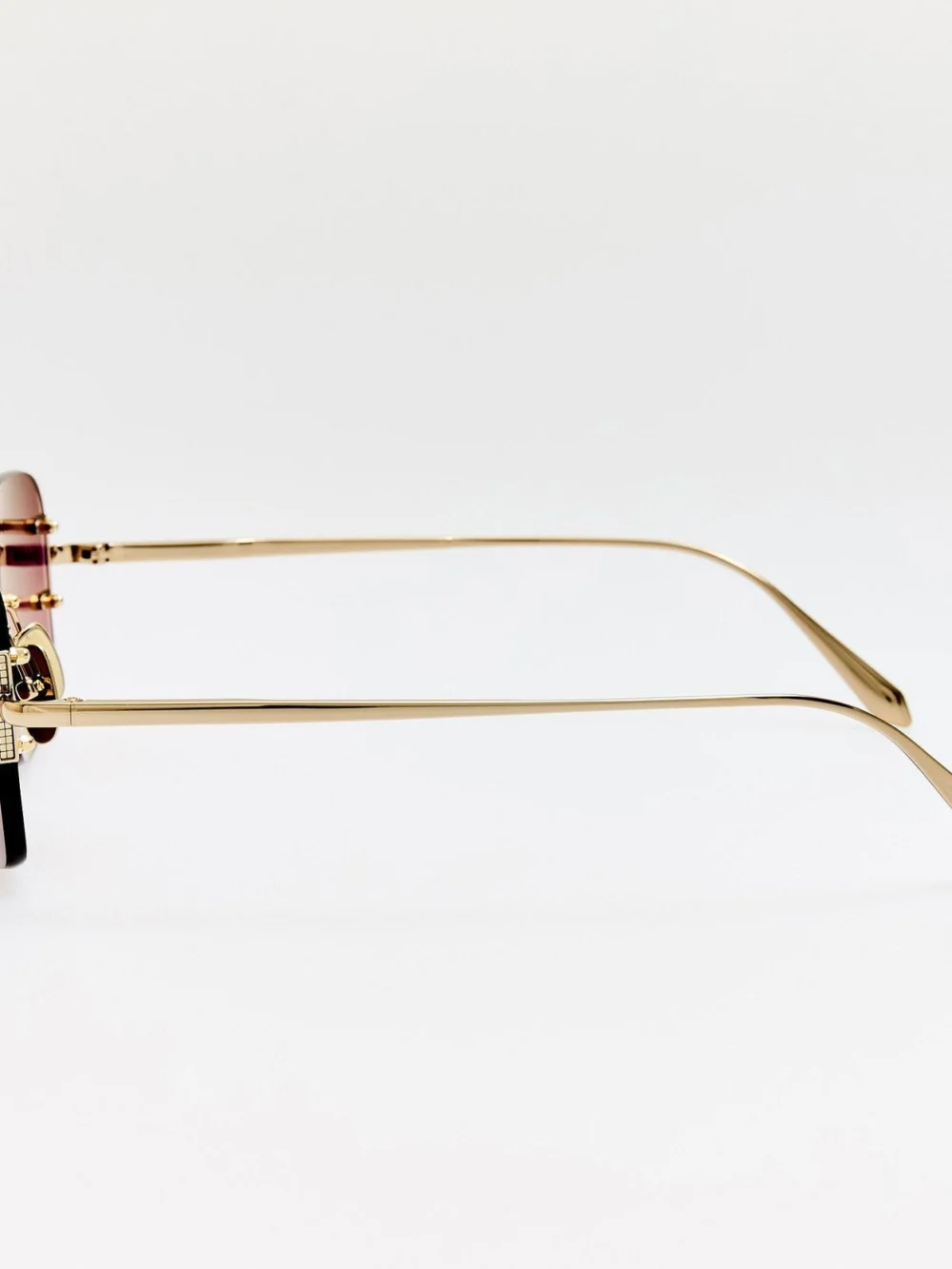 Linda Farrow Sasha Sunglasses, 22k gold and mauve, view 5