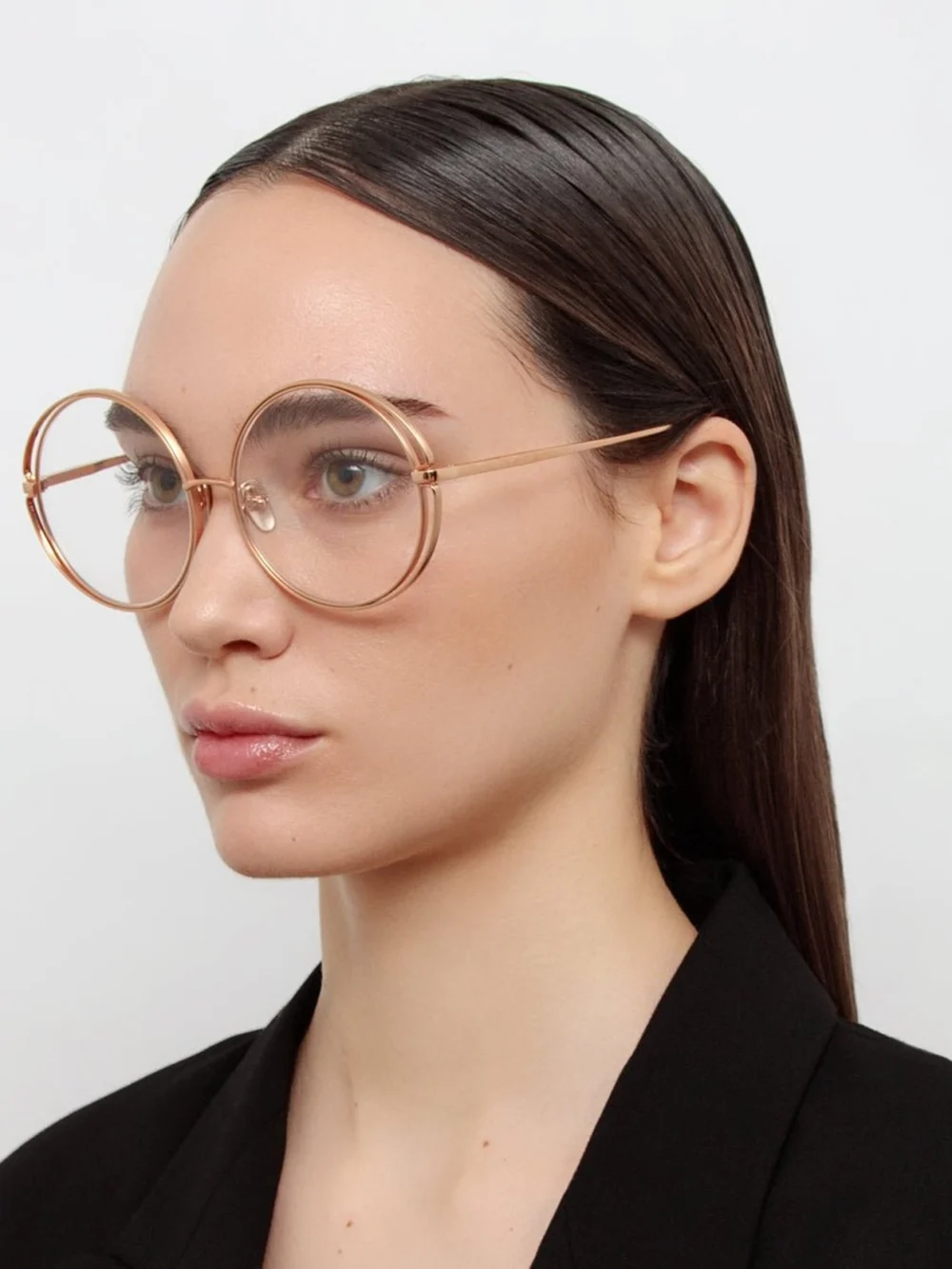 Linda Farrow Selene Optical Frame, 18k rose gold, view 3