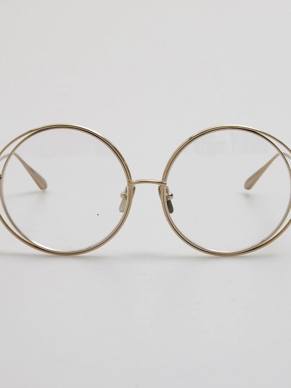 Linda Farrow Selene Round Optical Frame in 22k light gold