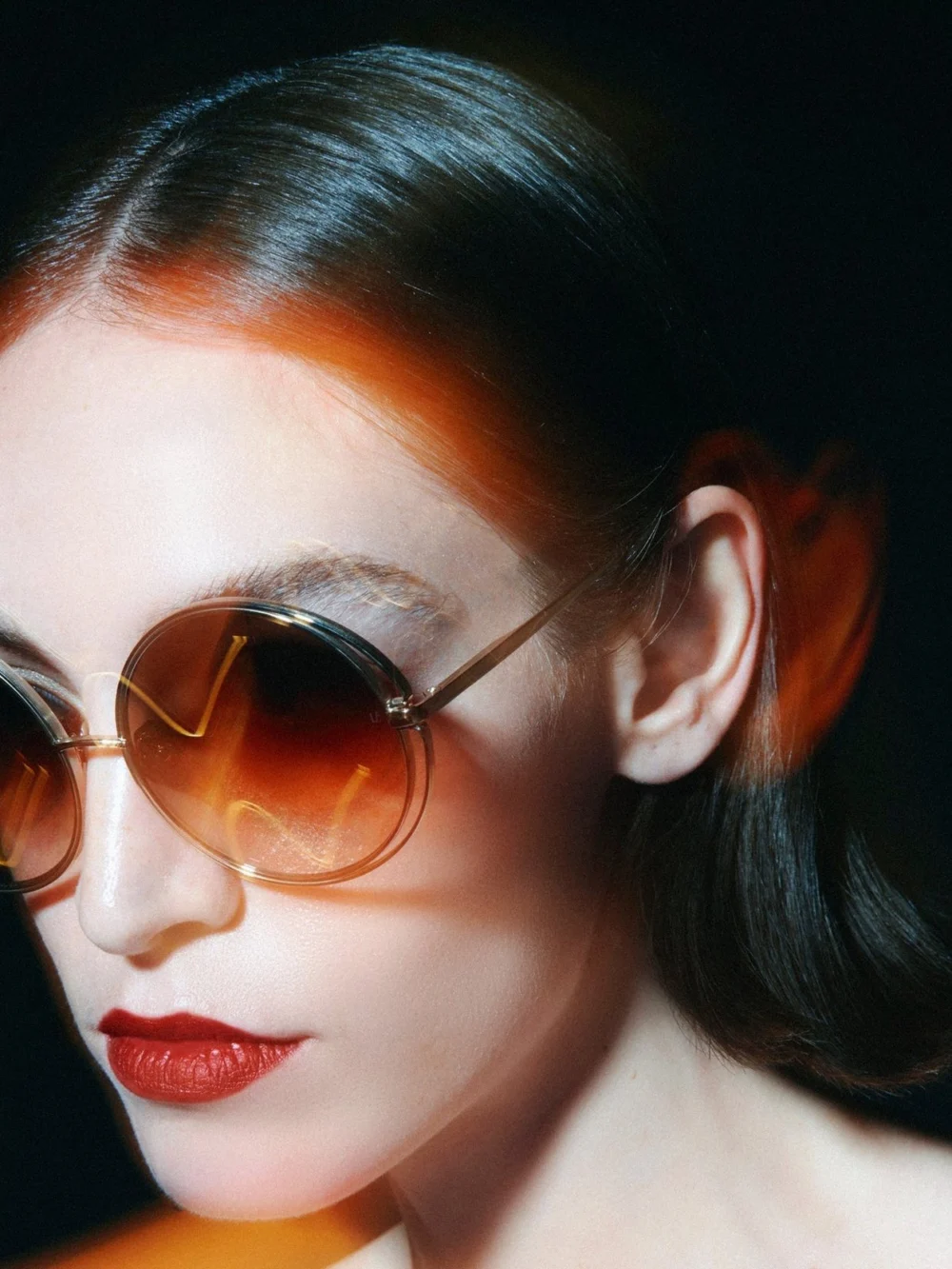 Linda Farrow Selene Sunglasses, 22k gold and mocha, view 5