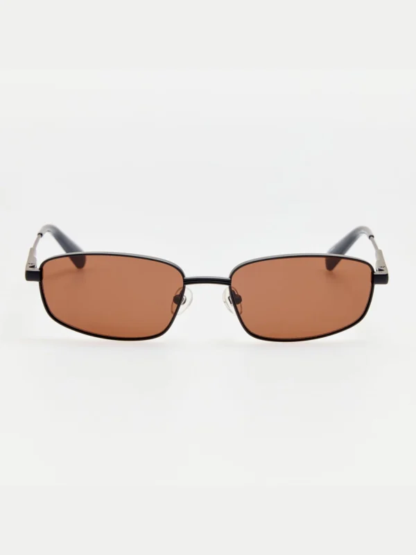 Linda Farrow Sera Sunglasses in Black and Chocolate