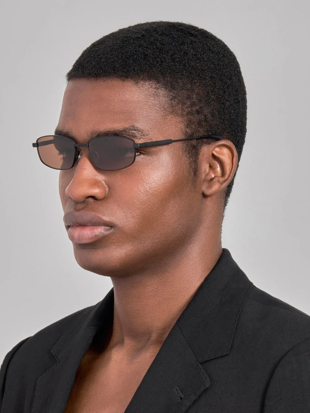 Linda Farrow Sera Sunglasses, black and chocolate, view 4