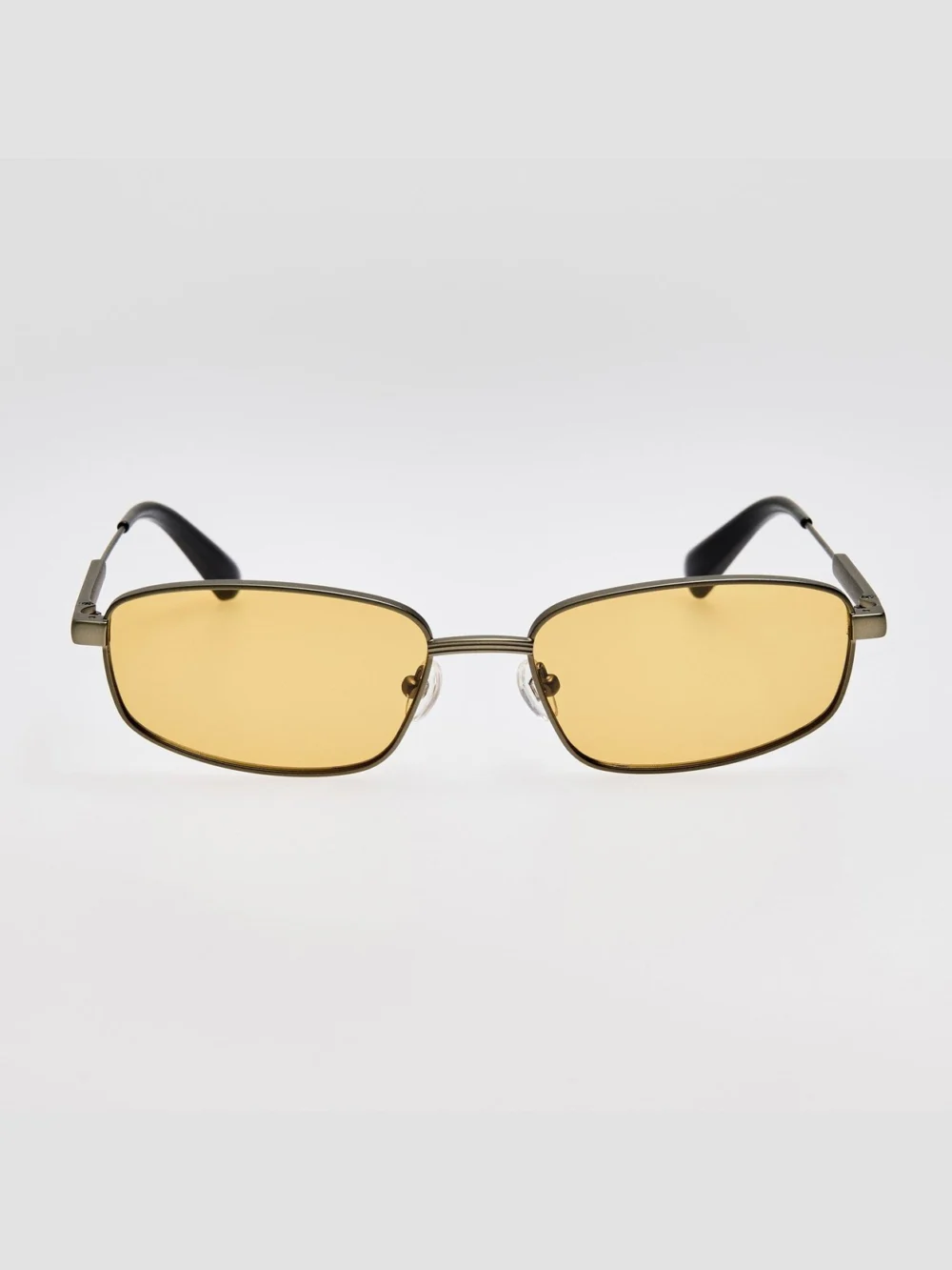 Linda Farrow Sera Sunglasses in matt putty and amber