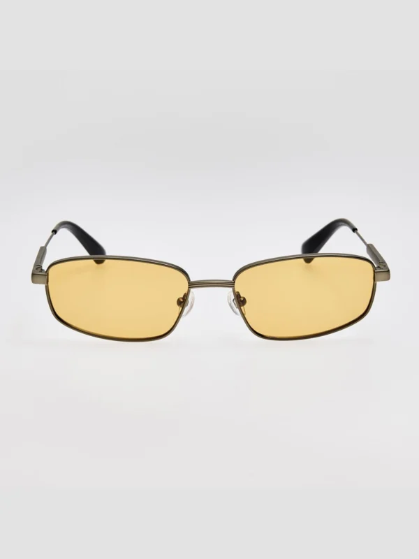 Linda Farrow Sera Sunglasses in Matt Putty and Amber