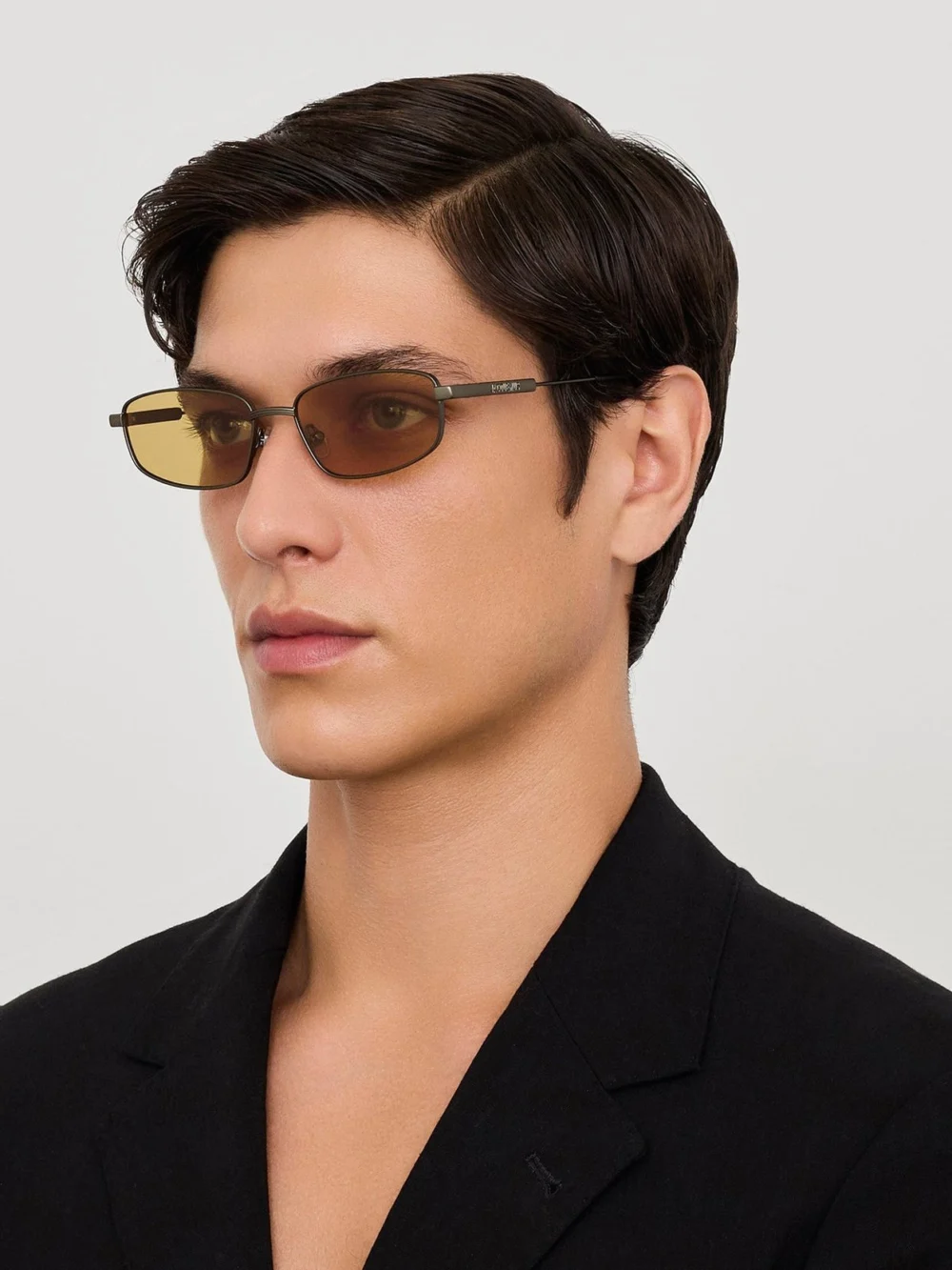Linda Farrow Sera Sunglasses, matt putty and amber, view 4