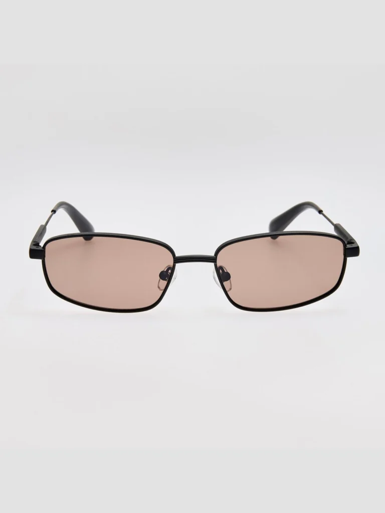 Linda Farrow Sera Sunglasses in Metallic Black and Grey