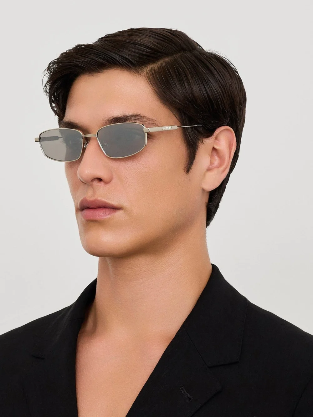 Linda Farrow Sera Sunglasses, silver, view 4