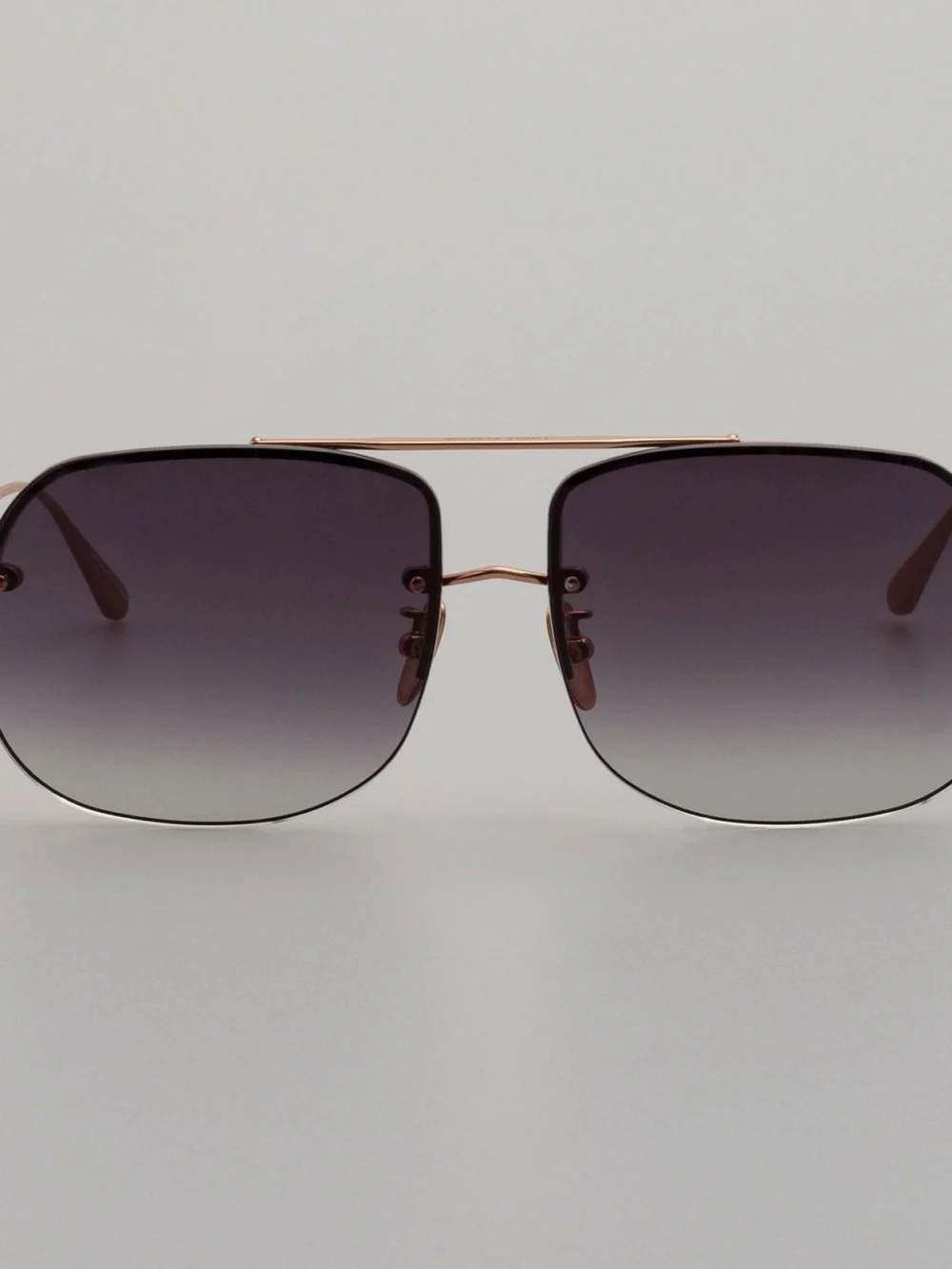 Linda Farrow Seren Sunglasses in 18k rose gold and grey
