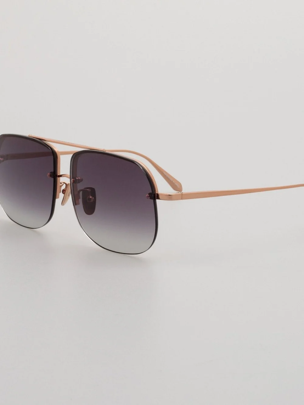 Linda Farrow Seren Sunglasses, 18k rose gold and grey, view 2