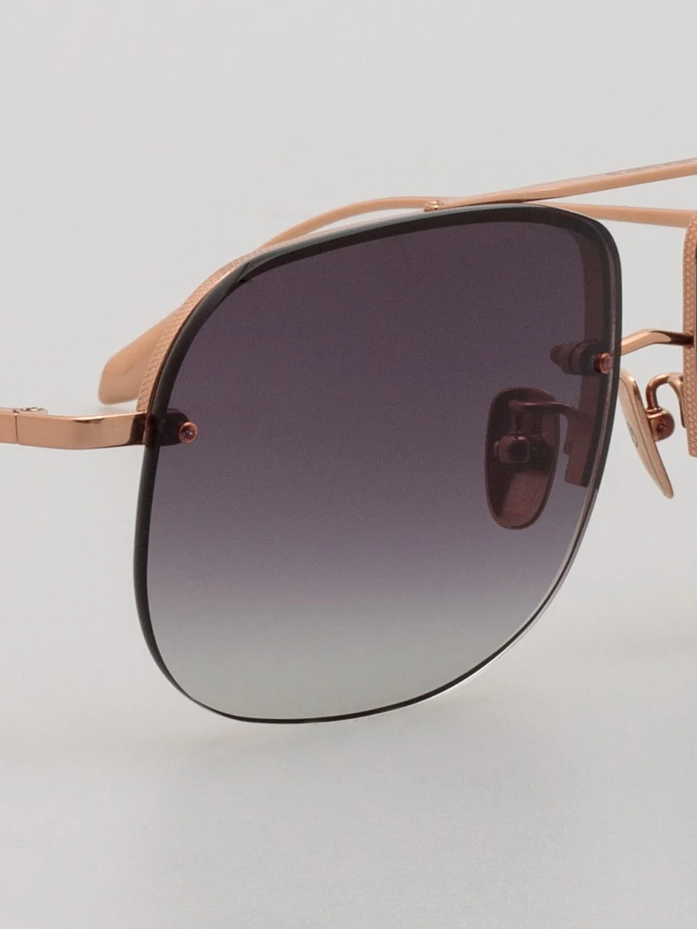 Linda Farrow Seren Sunglasses, 18k rose gold and grey, view 5
